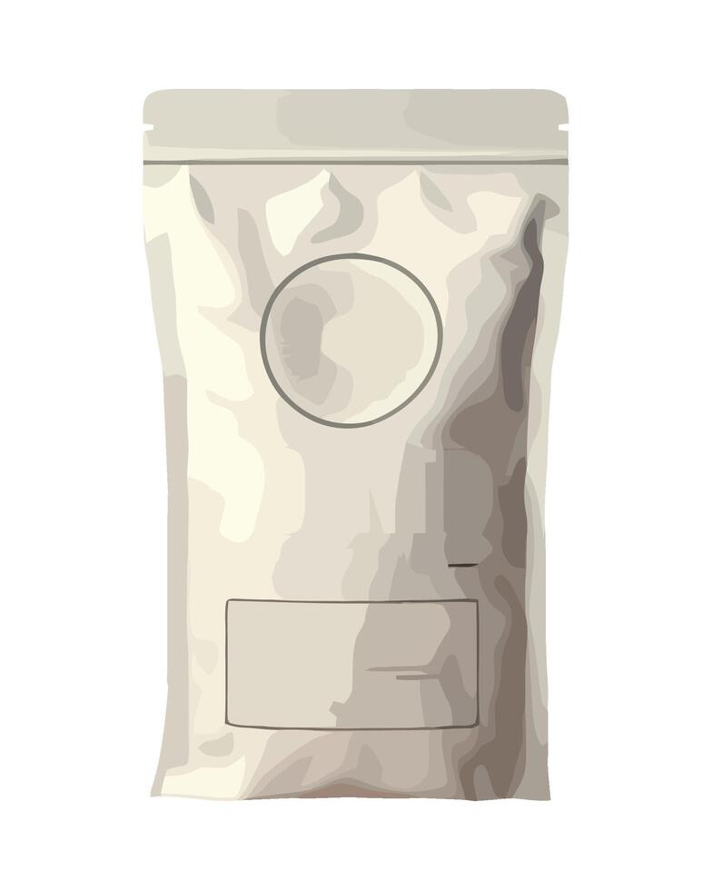 A bag of coffee on a white background vector
