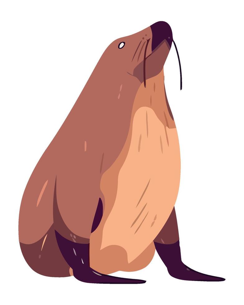 A sea lion sitting on its back with its mouth open vector