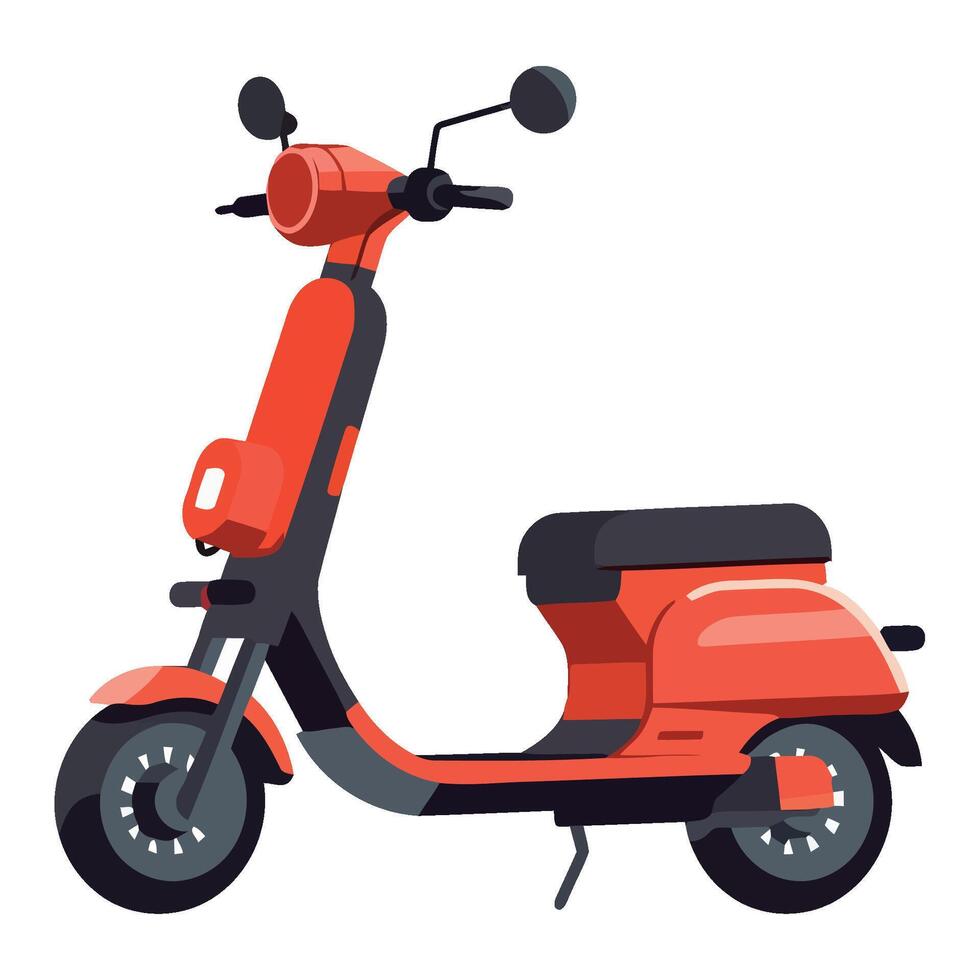 An illustration of a red scooter on a white background vector
