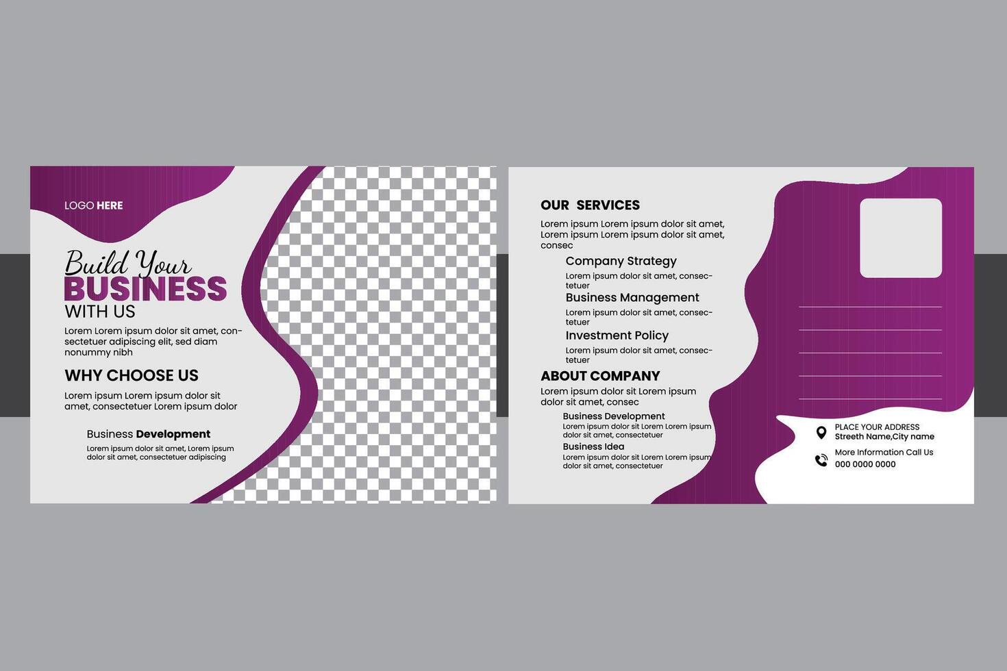 Modern Postcard design template vector