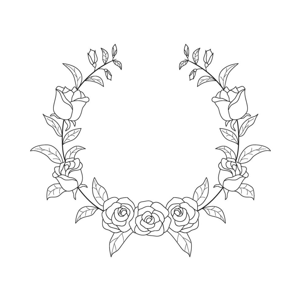 circular frame of laurel leaves vector