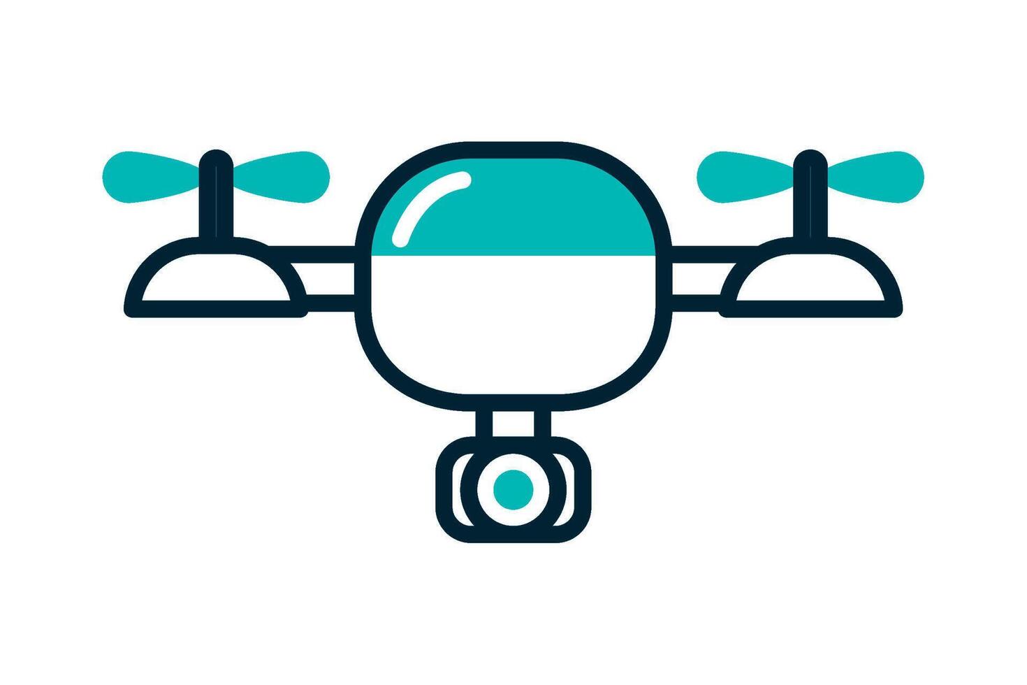 A blue and green drone icon vector