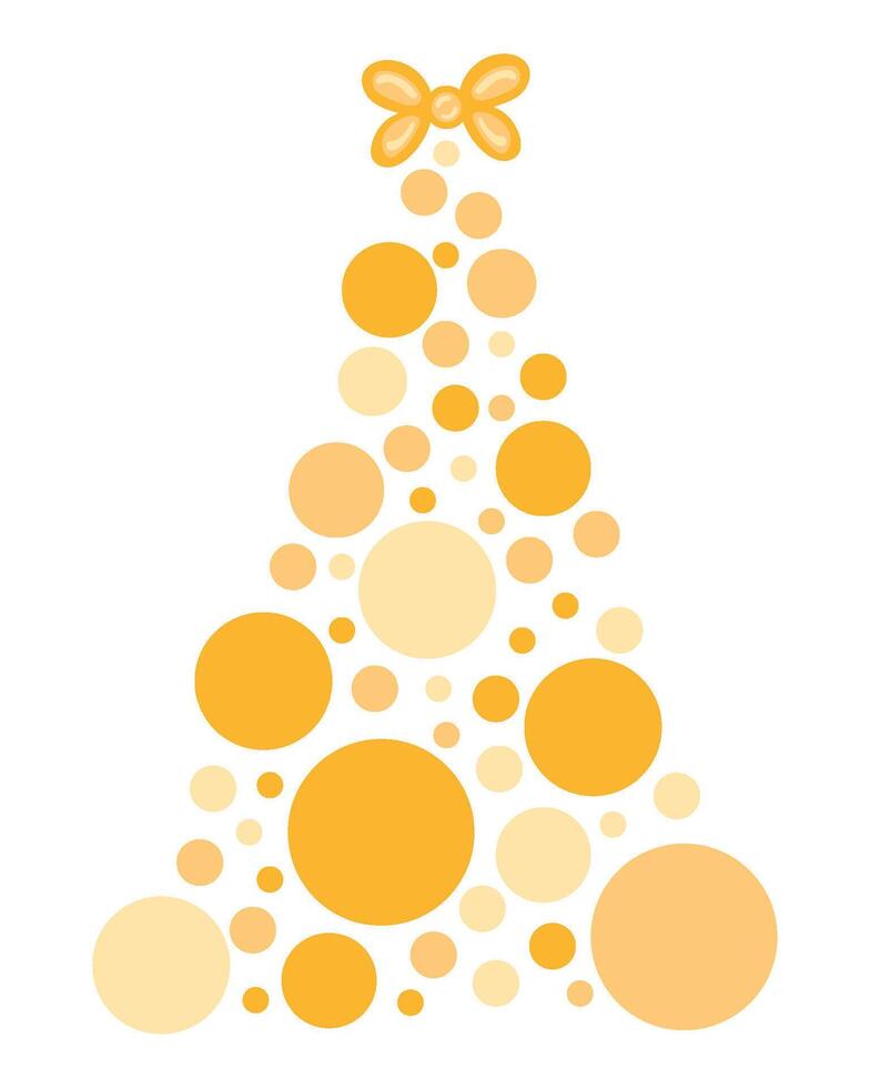A christmas tree made of yellow circles vector