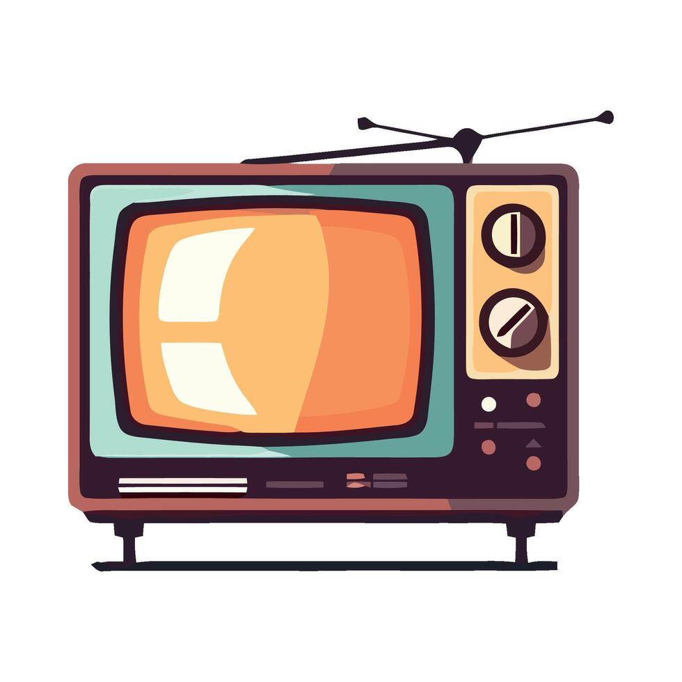 Retro tv flat design illustration vector