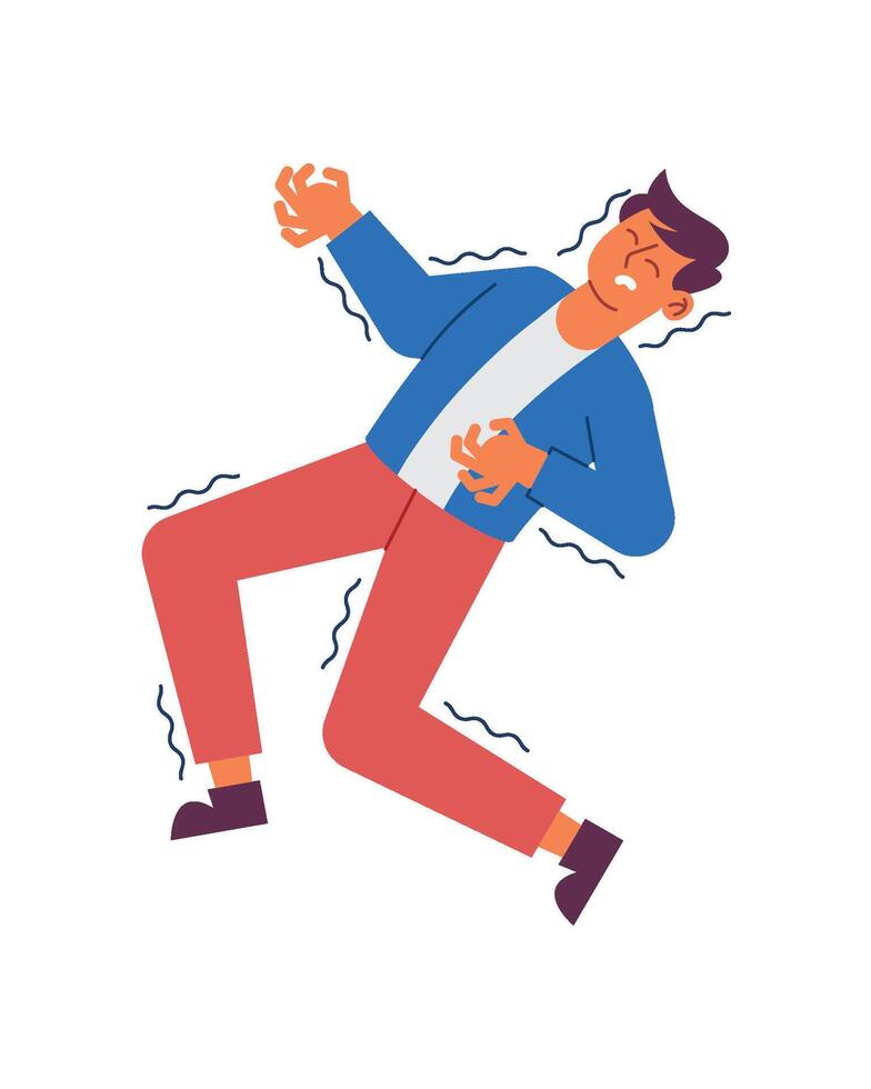 A man is falling down and has his hands out vector