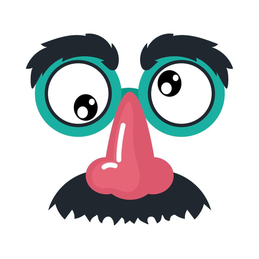 A cartoon face with glasses and mustache vector