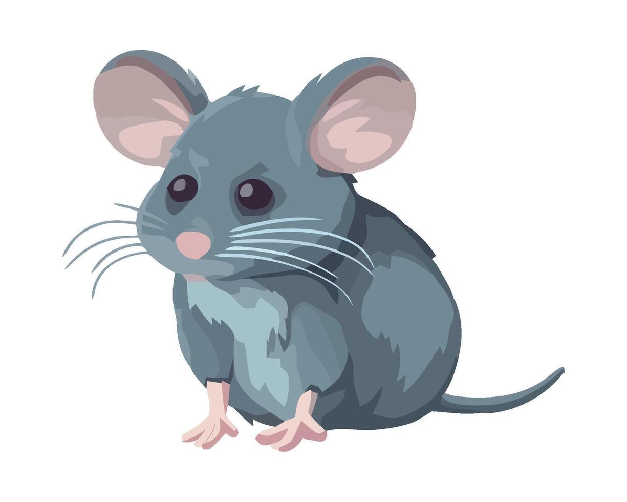 A mouse is sitting on a white background vector