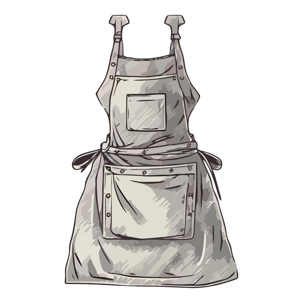 An apron with pockets on the front vector