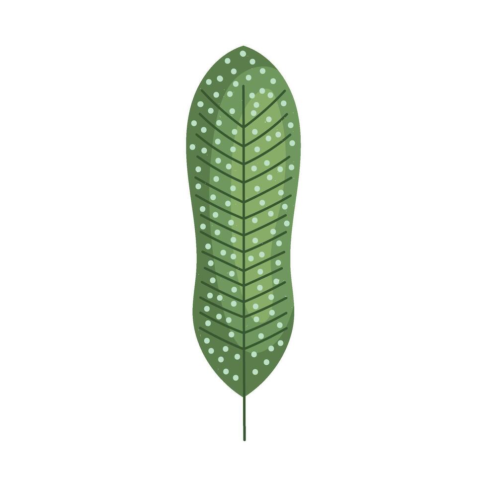 A green leaf with dots on it vector