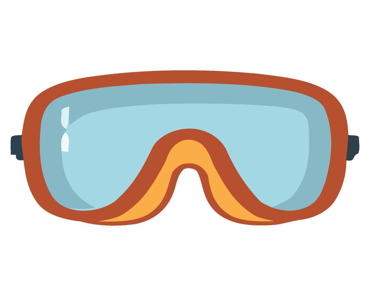 A pair of goggles with orange and blue lenses vector