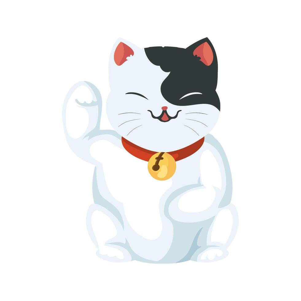A cartoon cat with a gold medal on its chest vector