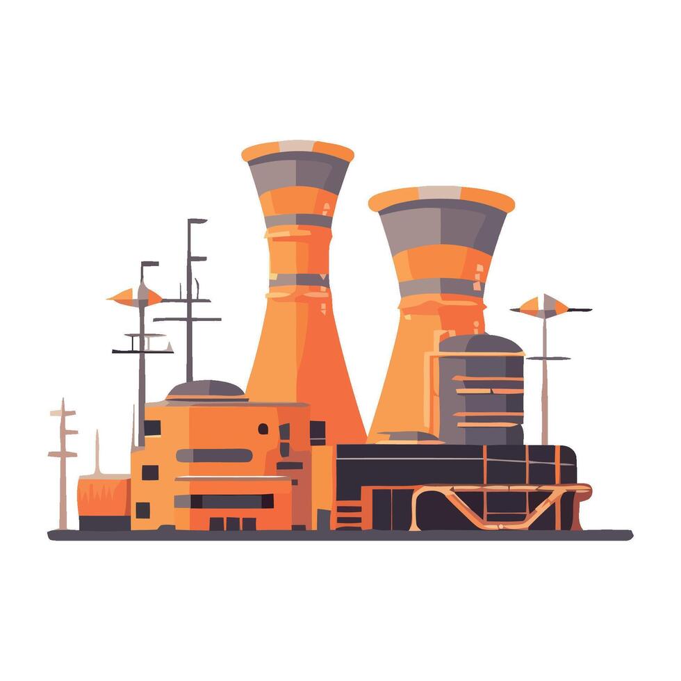 An illustration of a nuclear power plant vector