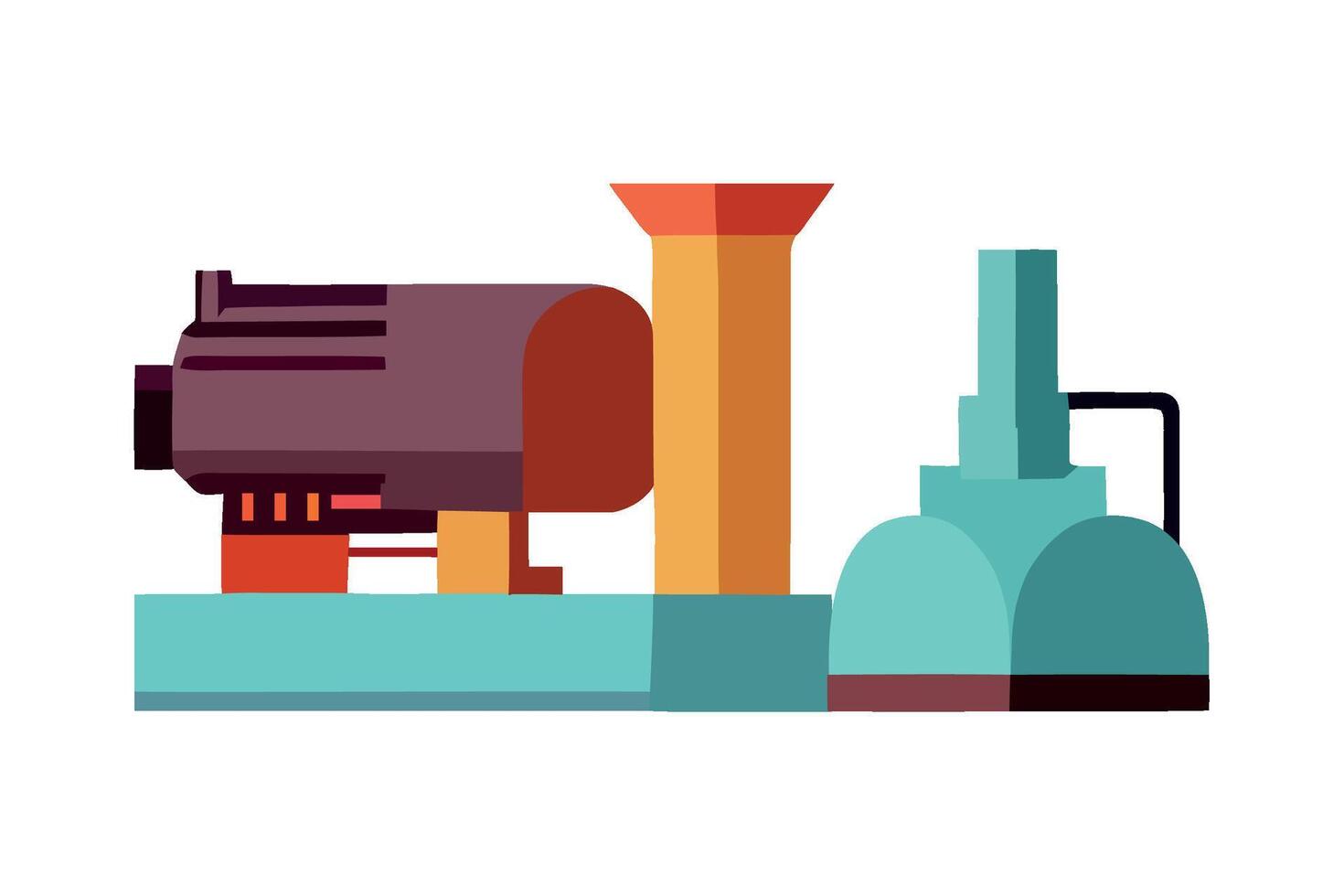 An illustration of a machine and a pipe vector