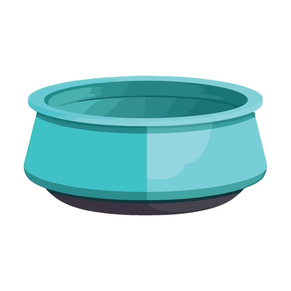 A blue bowl with a black handle on a white background vector