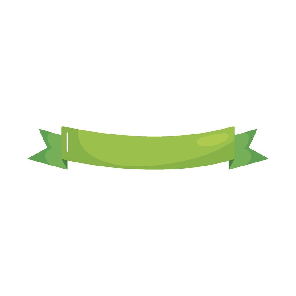 Green ribbon icon illustration on white background vector