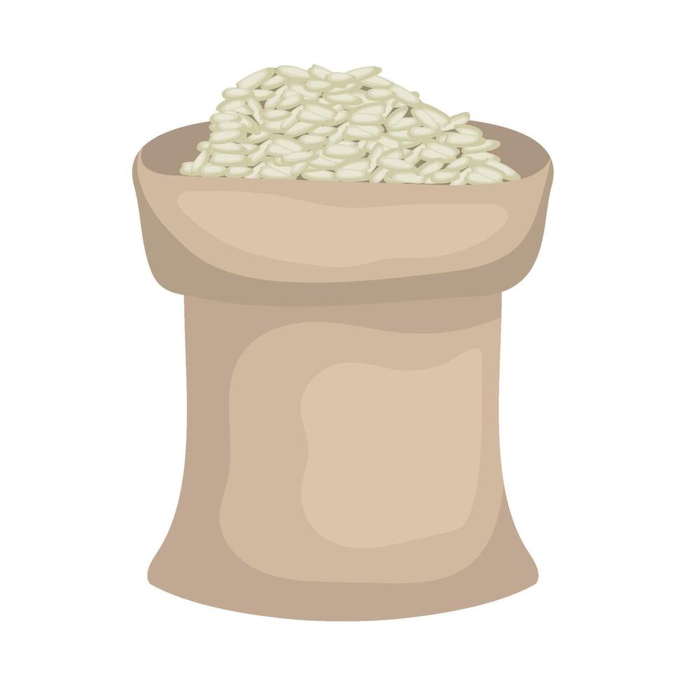 Bag of rice illustration on white background vector