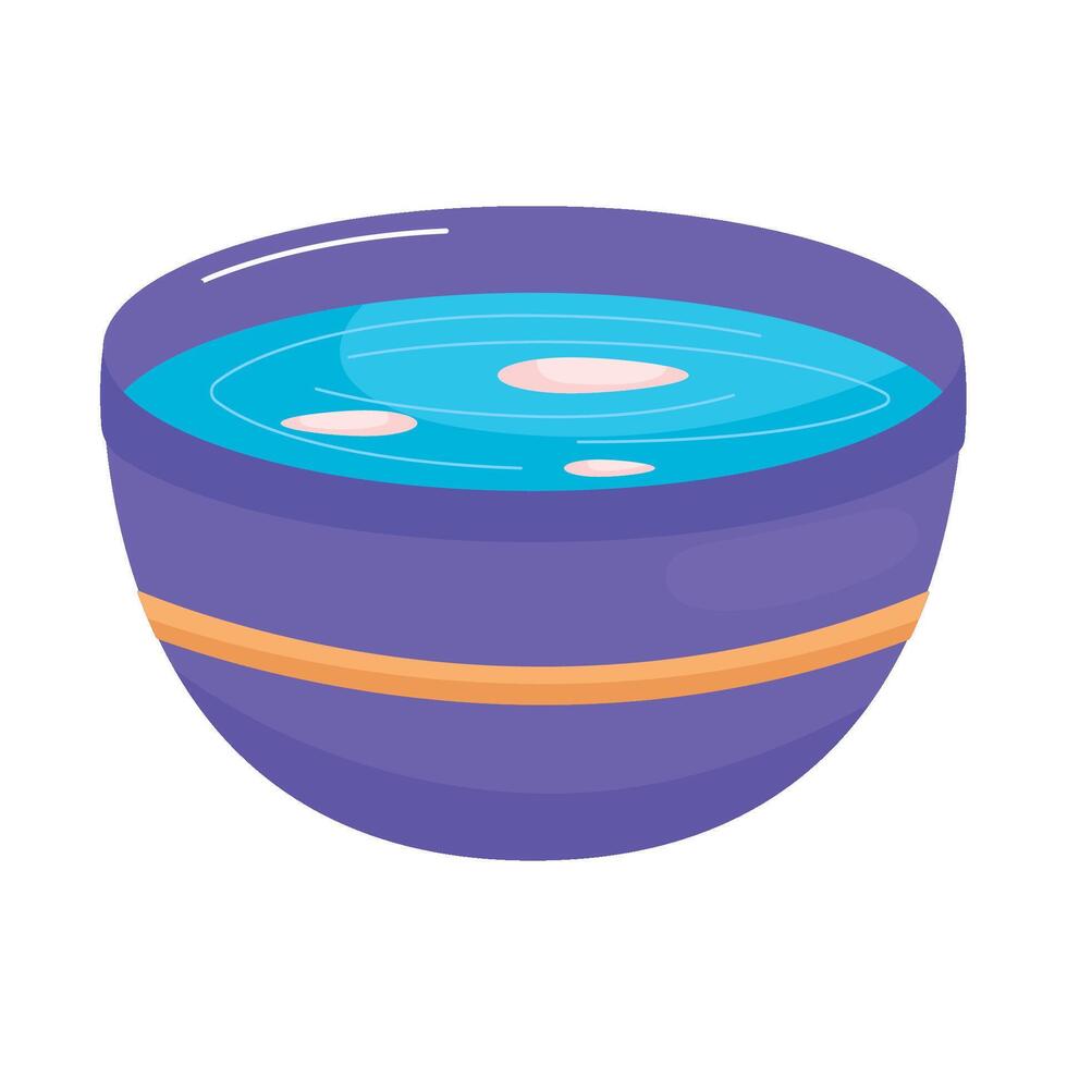 A bowl of water with bubbles in it vector