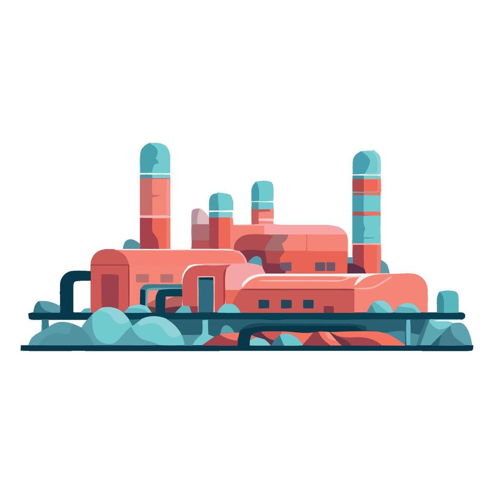 An illustration of a factory with pipes and pipes vector
