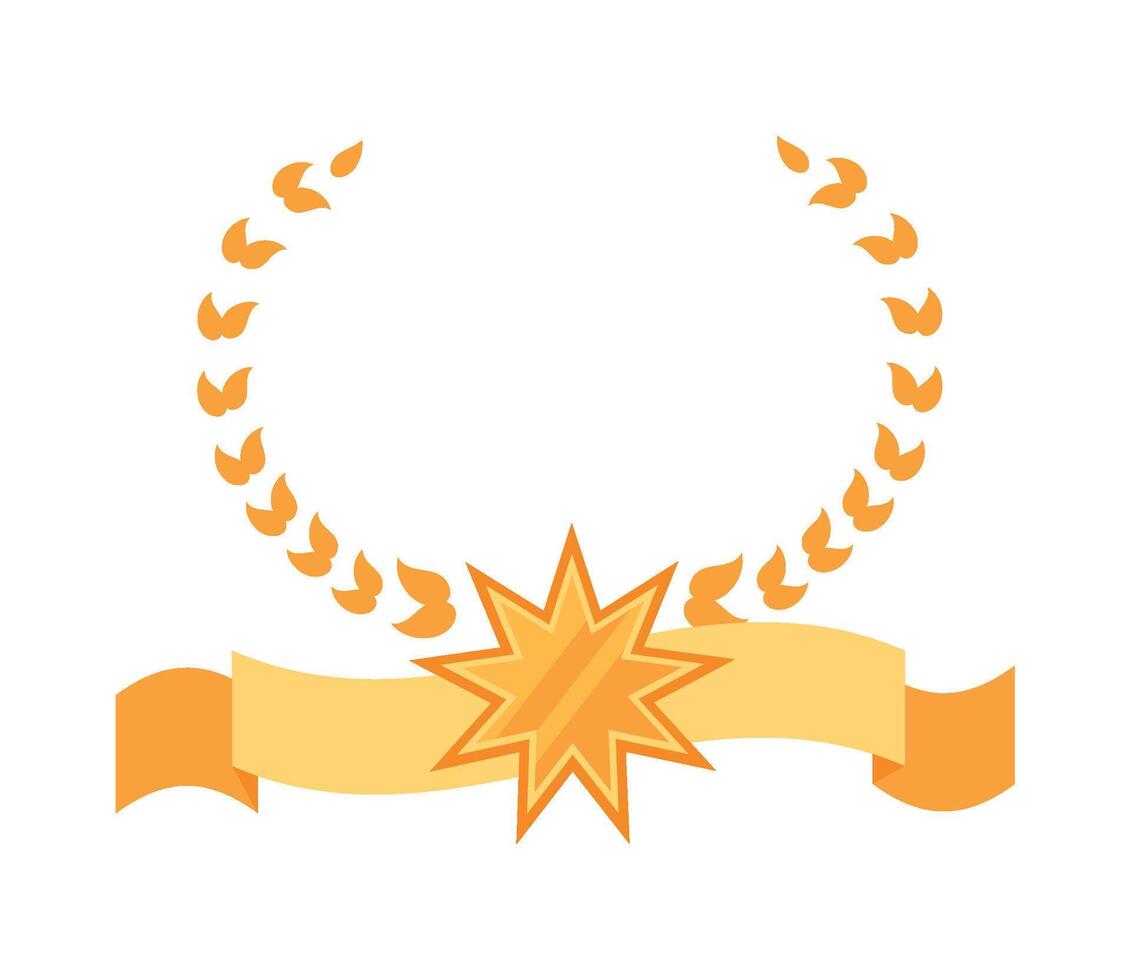 A star with a laurel wreath and ribbon vector
