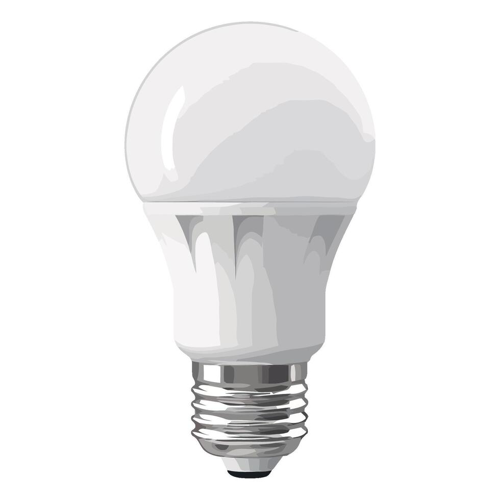 A light bulb is shown on a white background vector