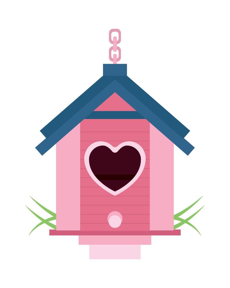 A birdhouse with a heart in the middle vector