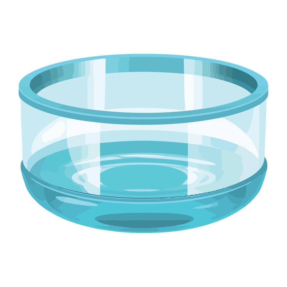 A blue bowl with water in it on a white background vector