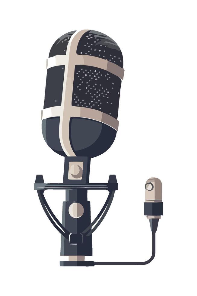 Microphone and microphone icon illustration vector
