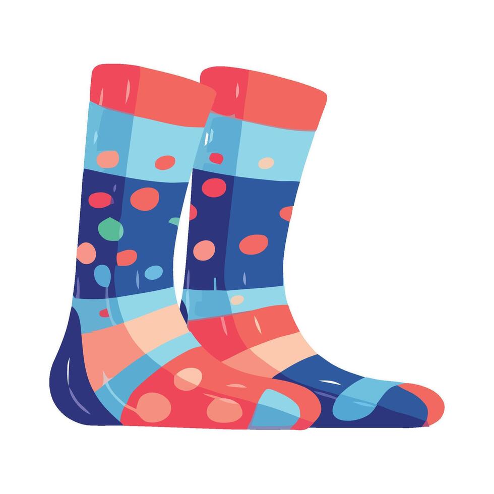 A pair of colorful socks with polka dots vector