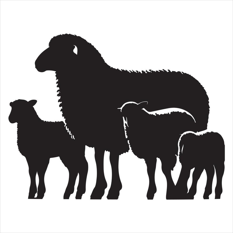 Sheep silhouette isolated on white background vector