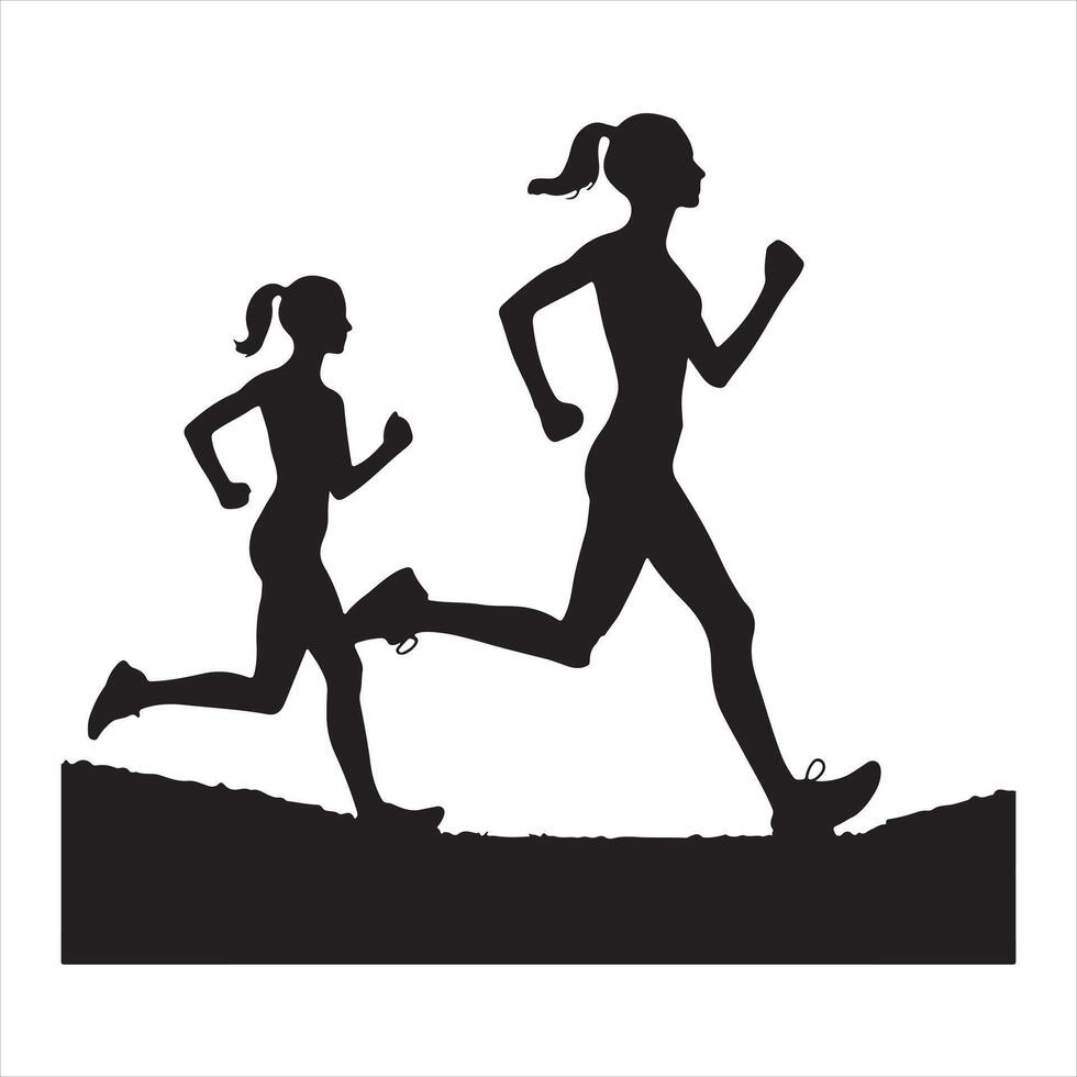 Running Person silhouette white background vector