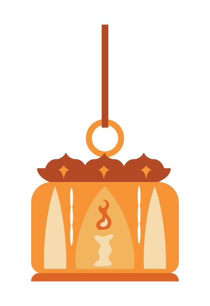A small orange box with a candle inside vector