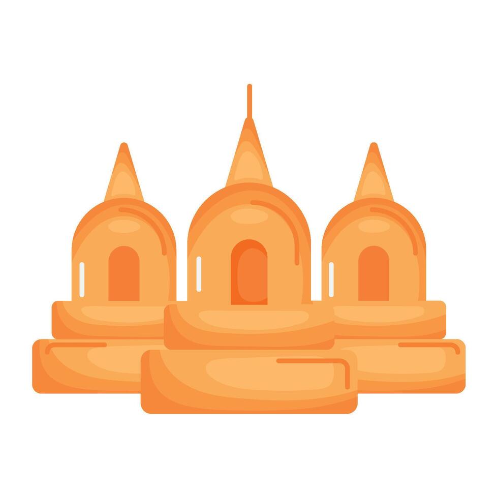 An orange temple icon on a white background vector