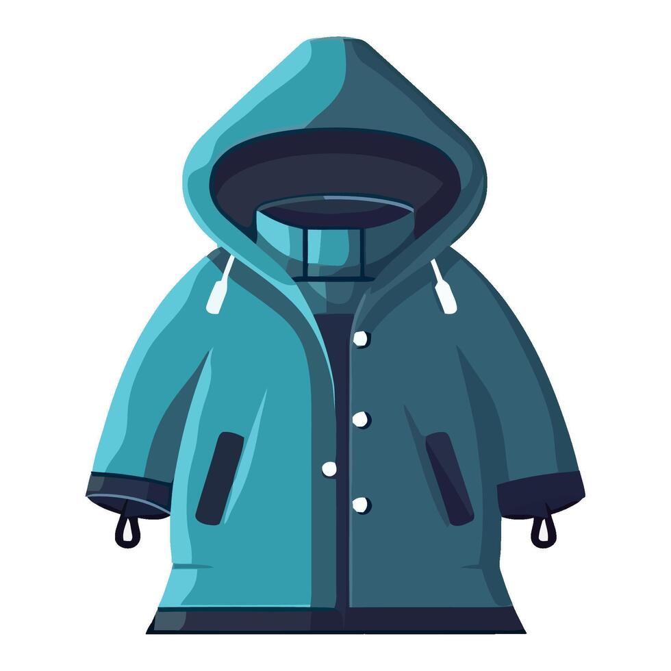A blue coat with hood on it vector