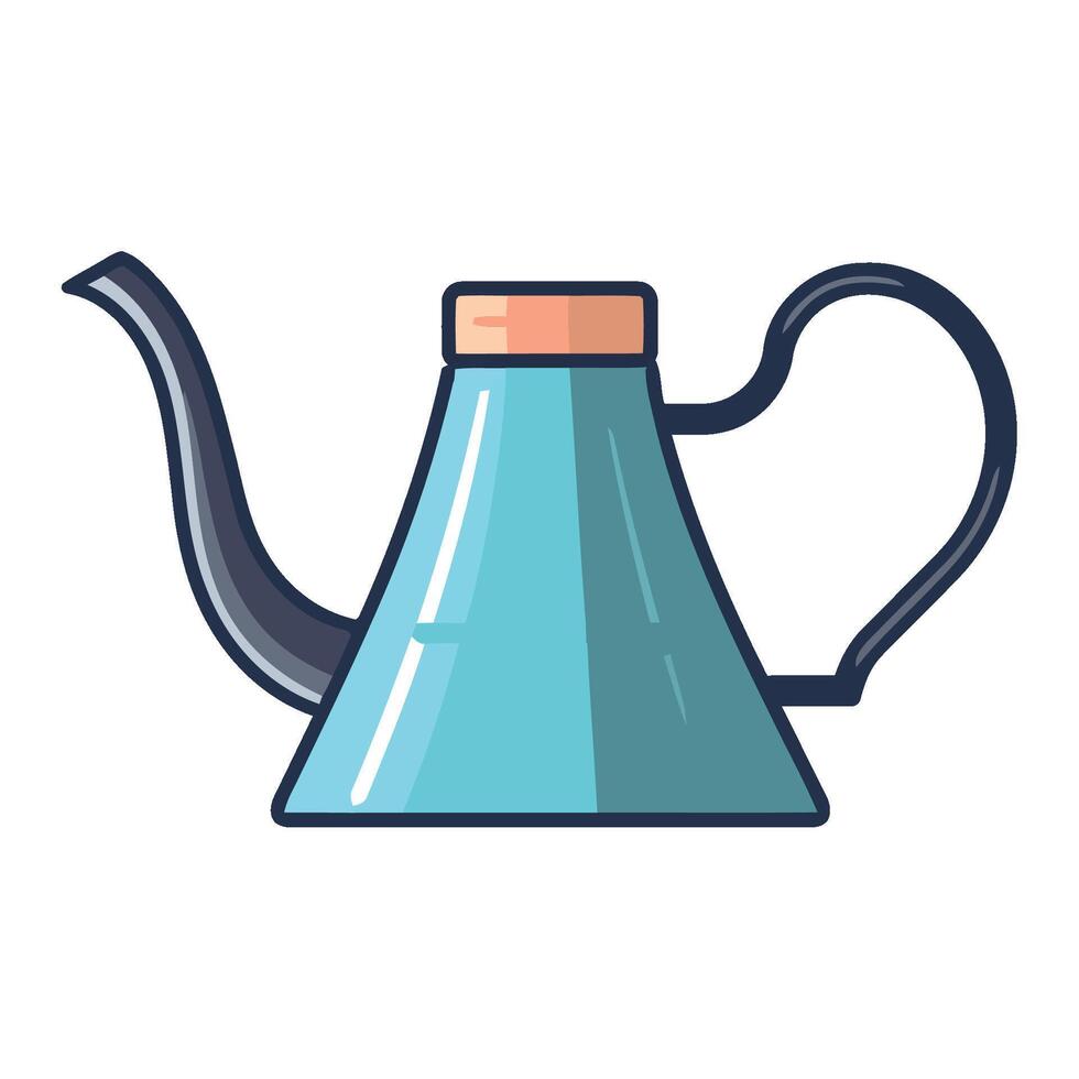 A blue kettle with a handle on a white background vector