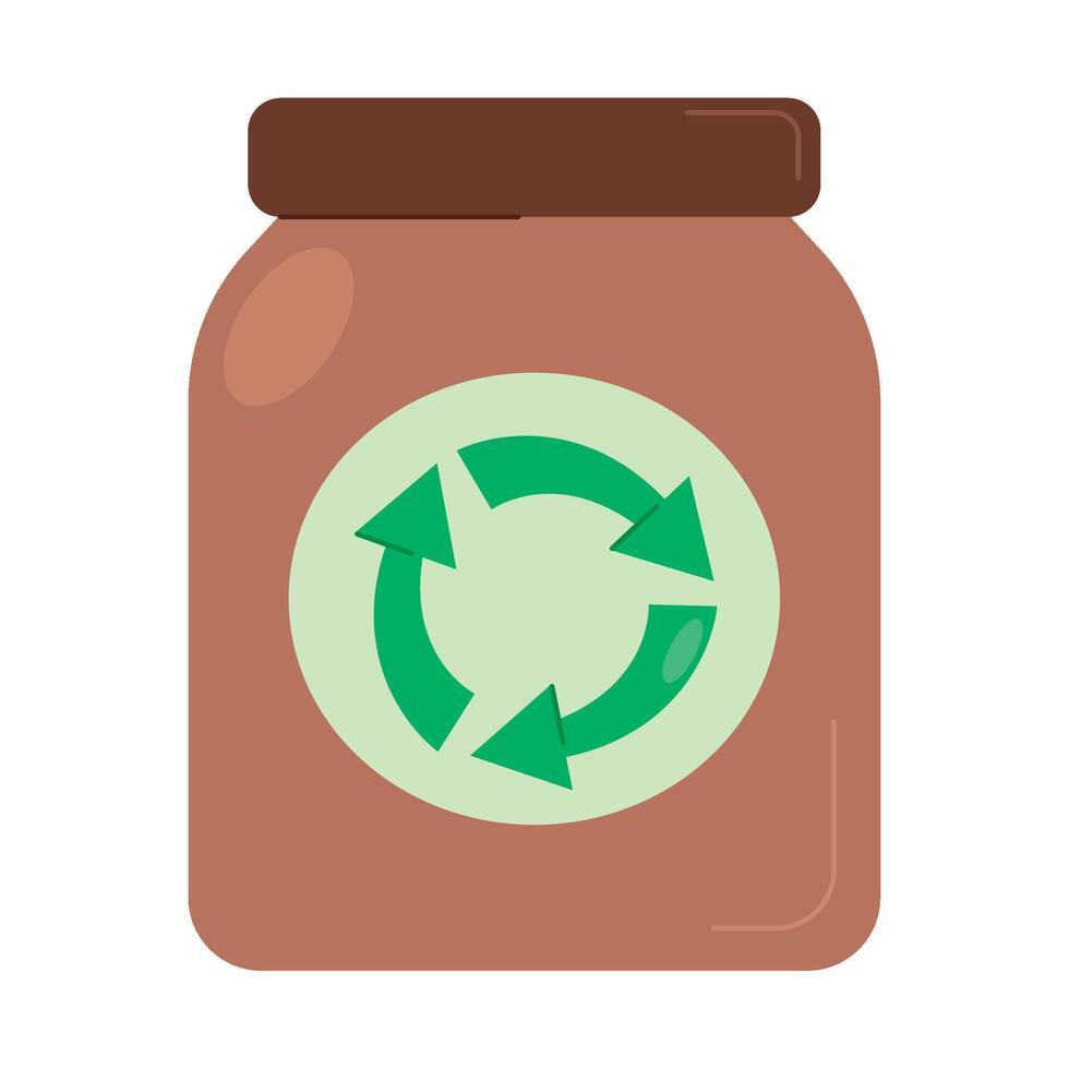 A jar with a recycling symbol on it vector