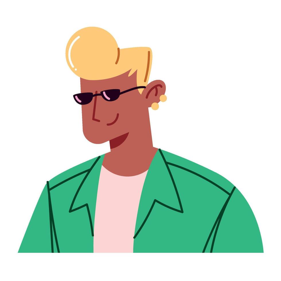 A cartoon man with sunglasses and a green jacket vector