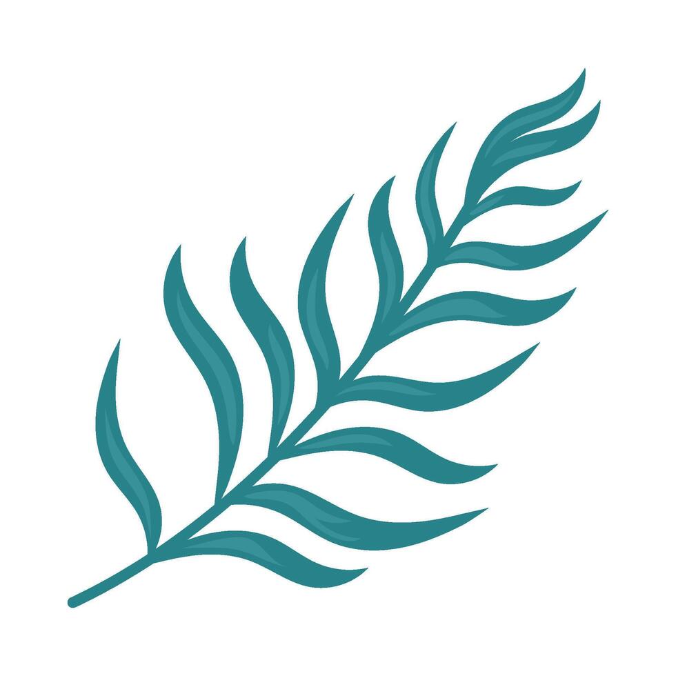 A blue palm leaf icon on a white background vector