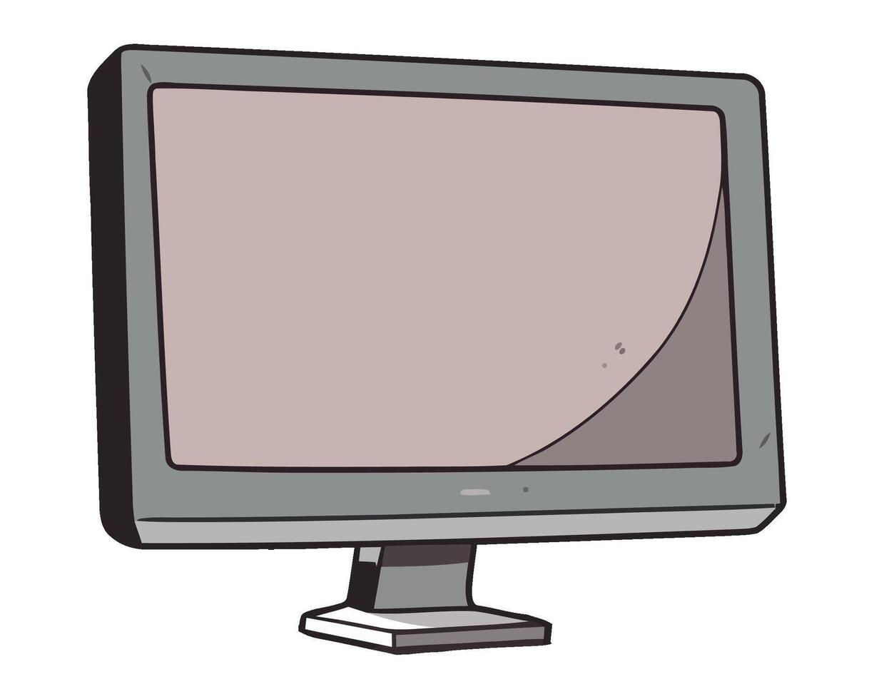 Computer monitor cartoon illustration design vector
