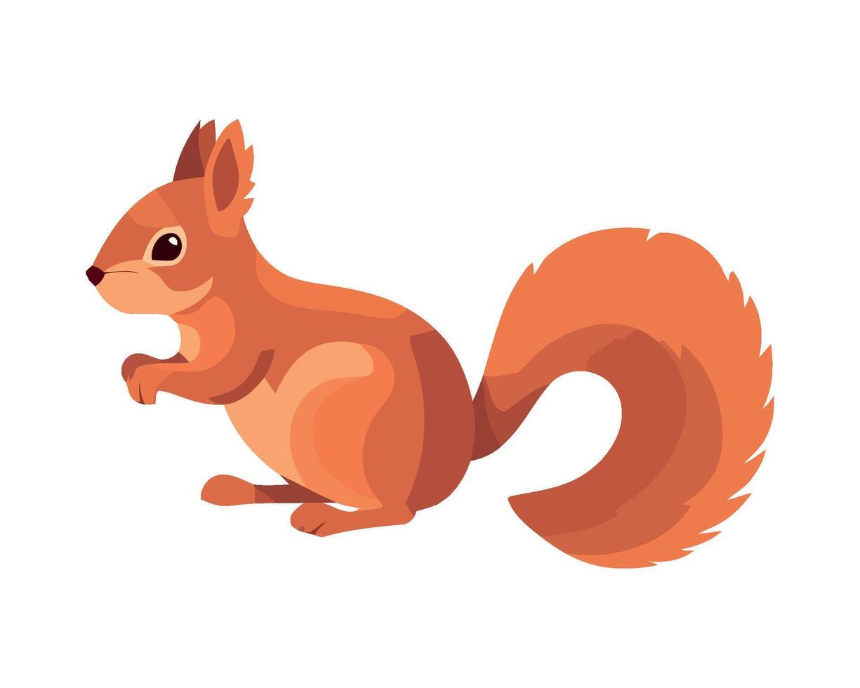 A cartoon squirrel standing on its hind legs vector