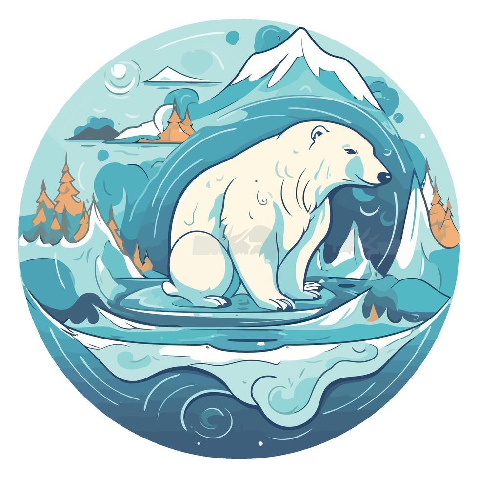 Polar bear in the arctic by jonathan kennedy vector