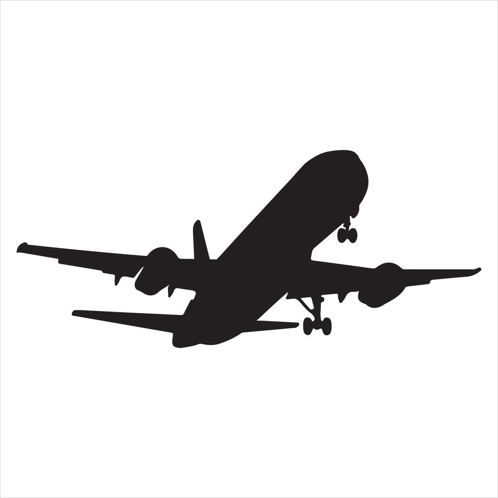 plane silhouette on a white background vector