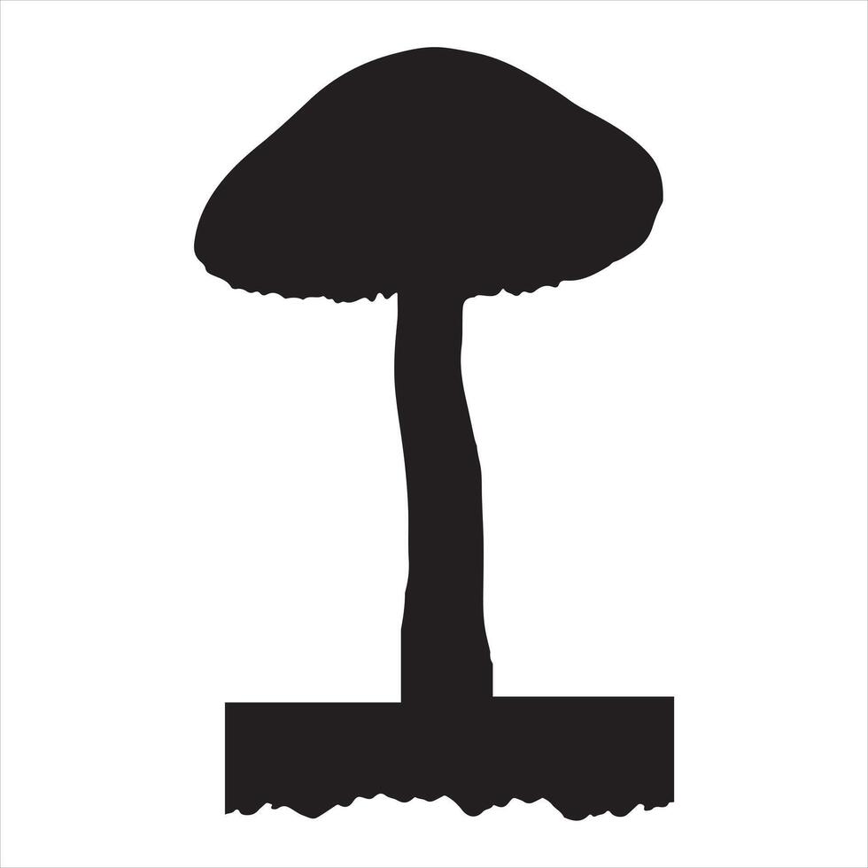 Mushroom set silhouette white background vector