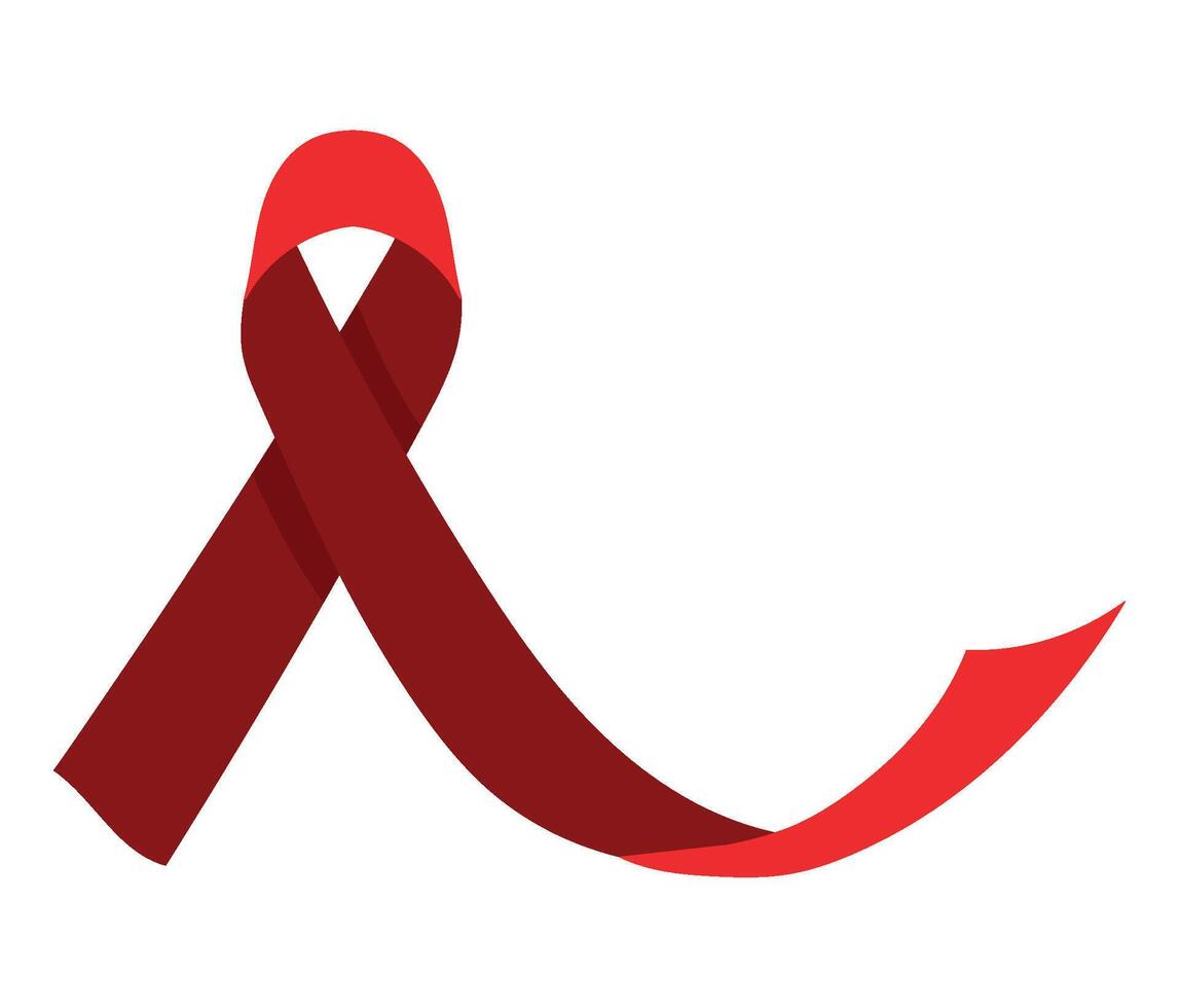 Red ribbon symbol for aids awareness vector