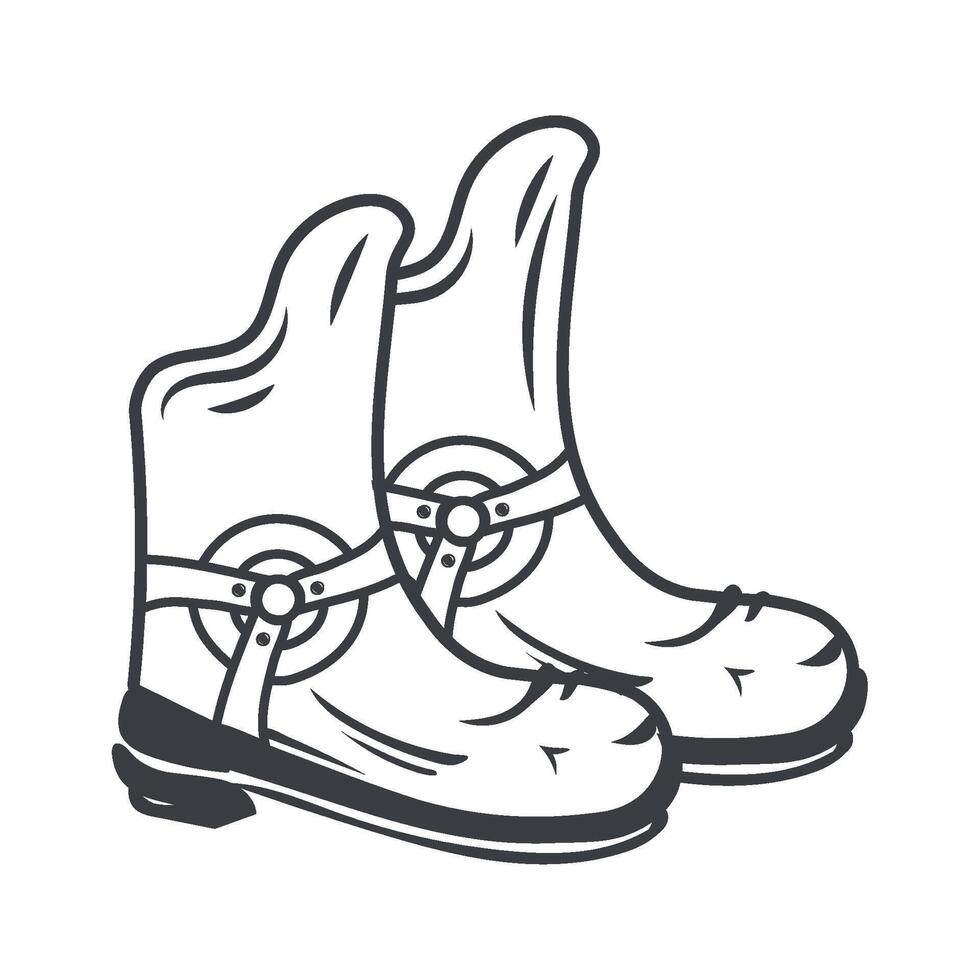 A pair of boots with buckles on the side vector