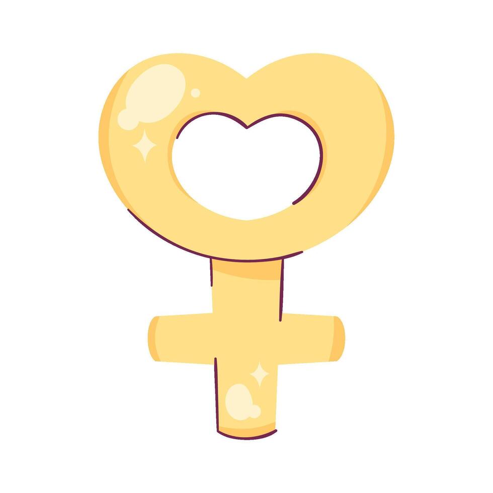 A female symbol with a heart shape vector