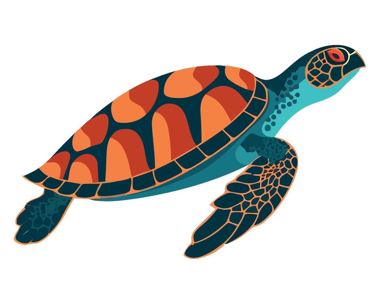 Sea turtle illustration vector