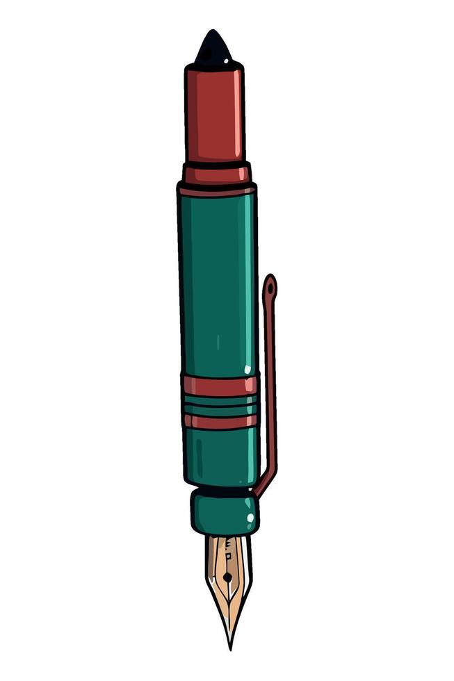 A pen with a red and green cap vector