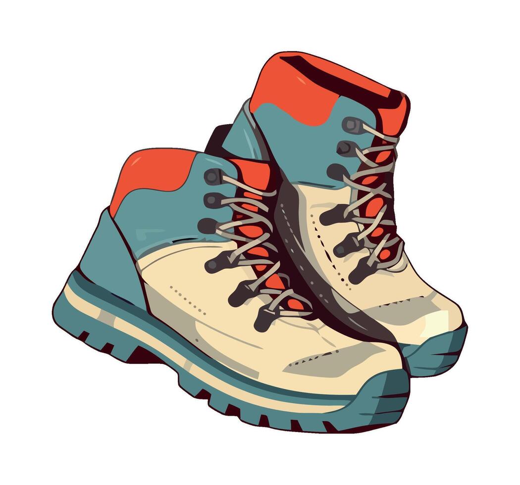 A pair of hiking boots on a white background vector