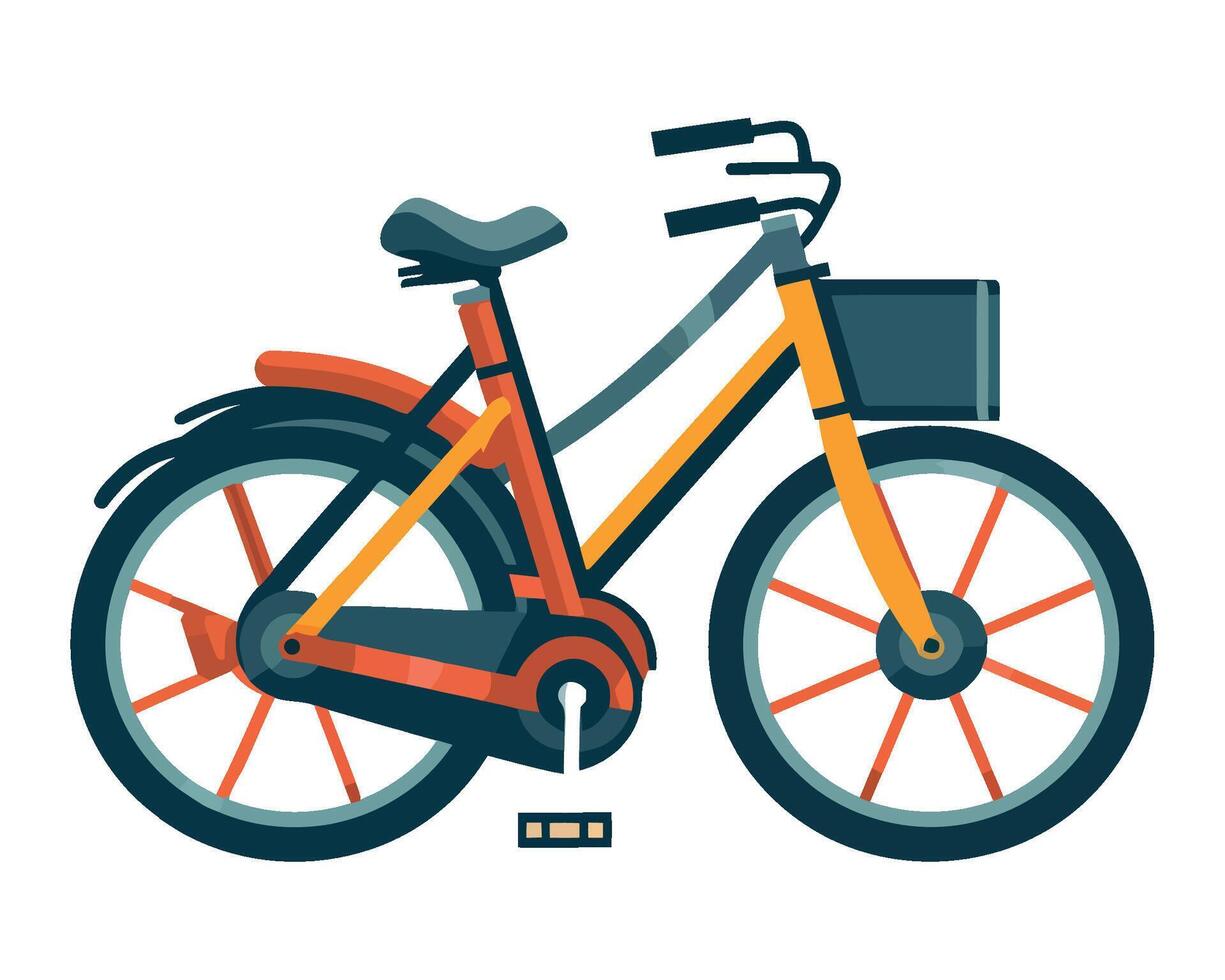 A bicycle with a basket on the front and a basket on the back vector