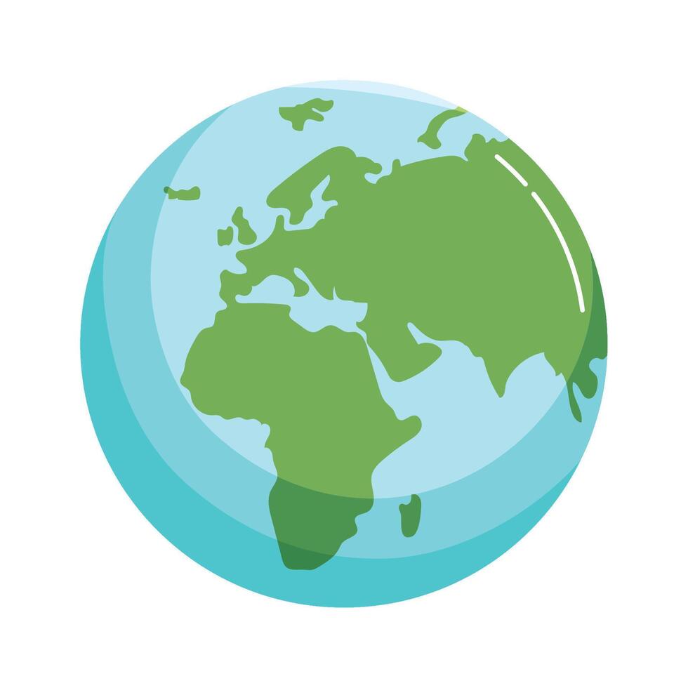A globe with a green and blue earth on it vector